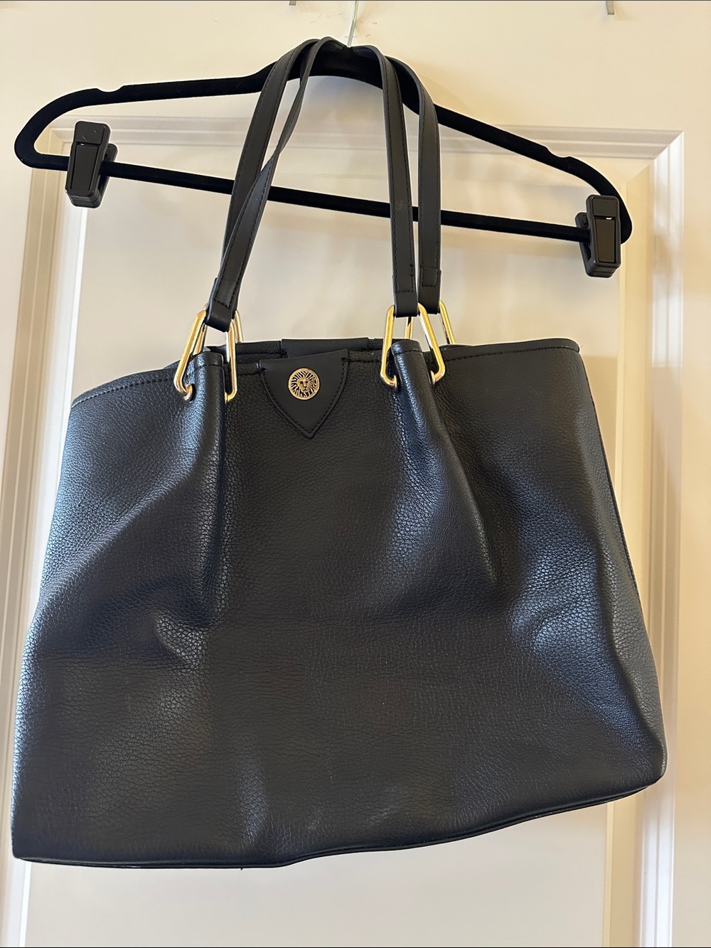 Anne Klein Black Tote with Gold Hardware